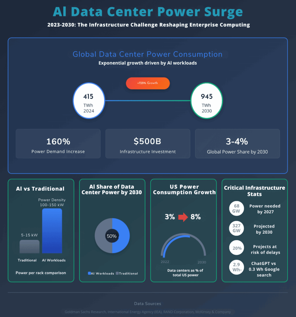 AI Data Center Power Consumption Growth 2023-2030 Infrastructure Challenge Infographic image 7 e1757624176434