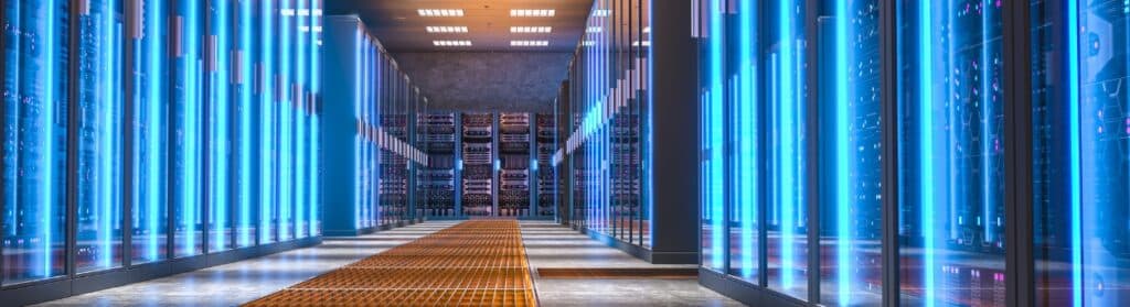 Data center building inside