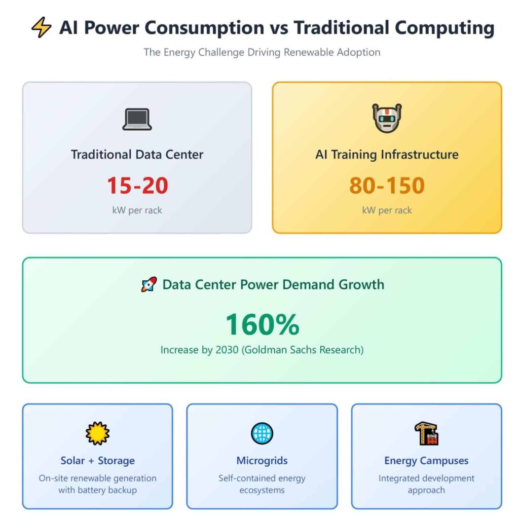 AI power consumption infrographic