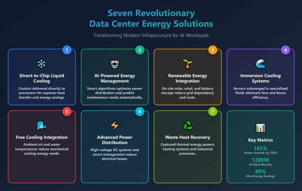 Data center energy solutions infographic
