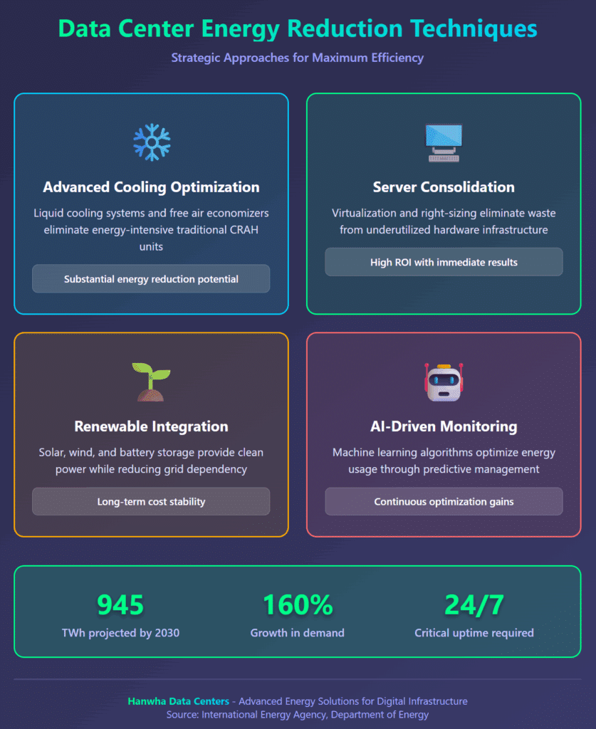 Data center energy reduction techniques