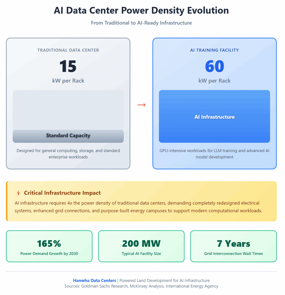 AI data center power density evolution
