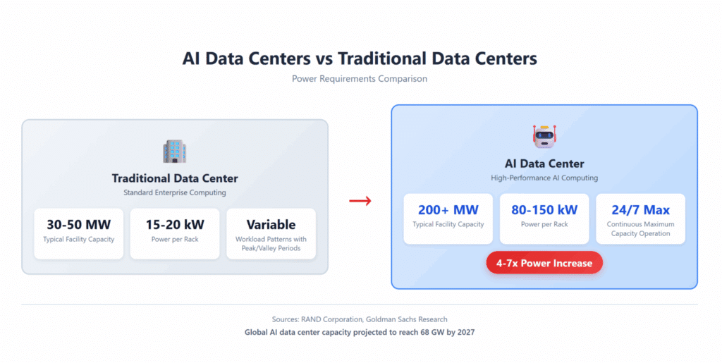AI data centers vs Traditional Data centers